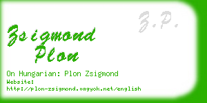 zsigmond plon business card